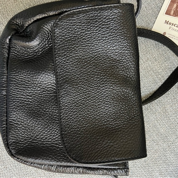 NWT MOSCARDINI Firenze , genuine leather made in Italy bag in black - Picture 2 of 7